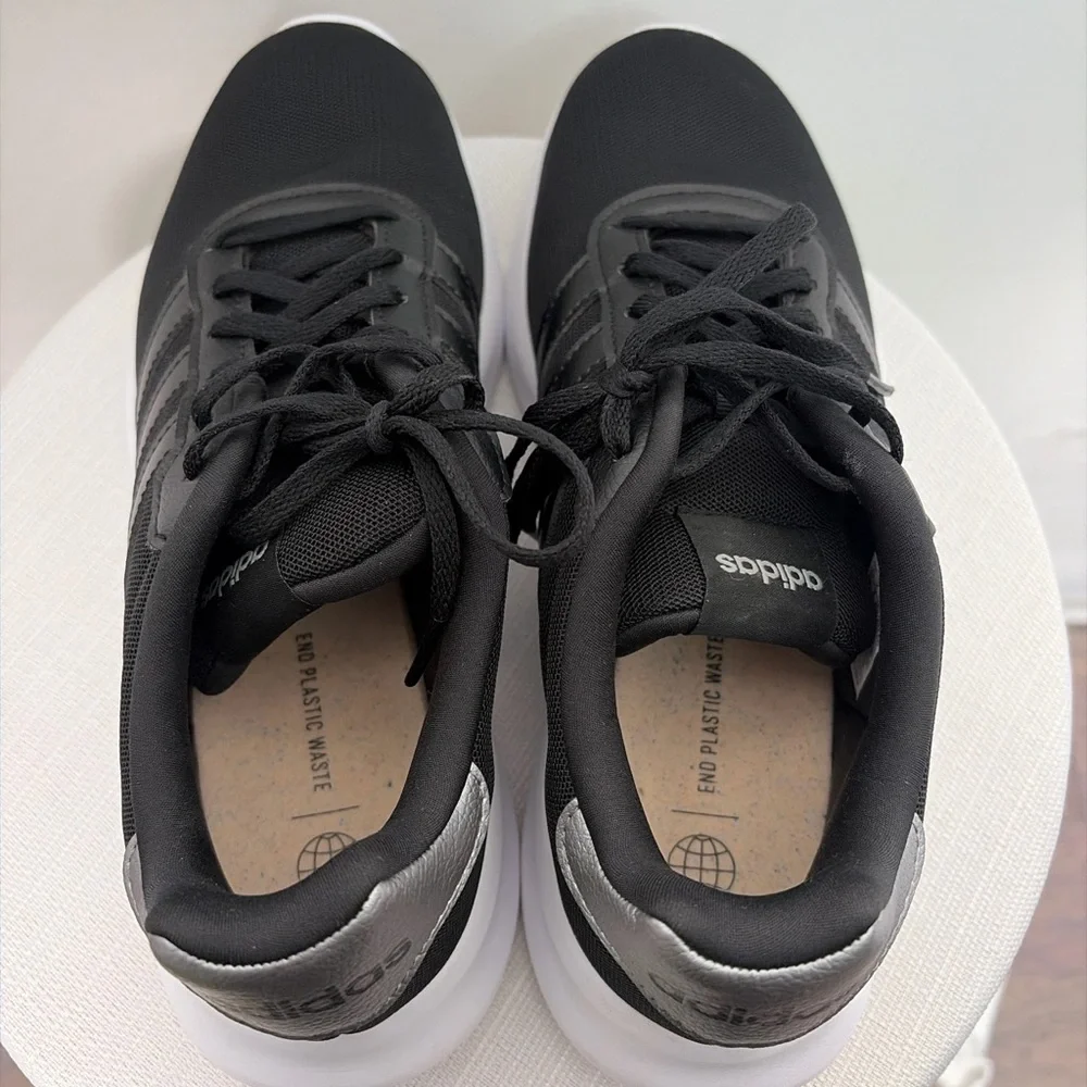 Adidas Men’s Size 8.5 Lite Racer Black Running Shoes(B72)✨✨
